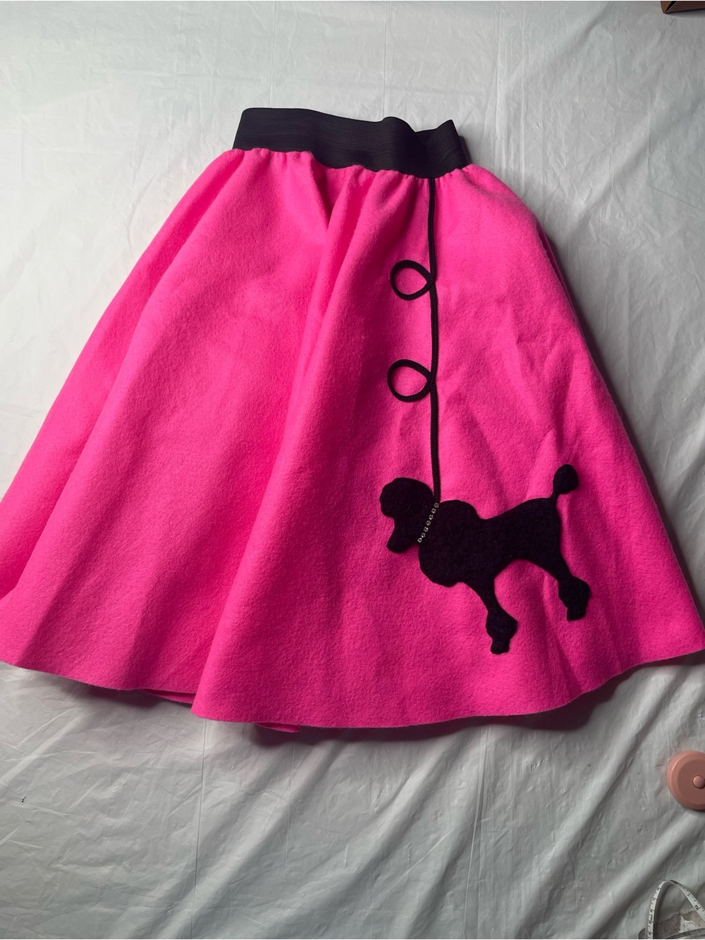 Pookey Snoo Neon Pink Felt  Poodle Skirt Child Size Large 10-14